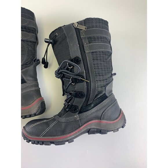 BOGO Pajar Mid Lace Up Snow Boot Black Suede Waterproof Zip Buckles Womens 6-6.5 - Picture 10 of 16